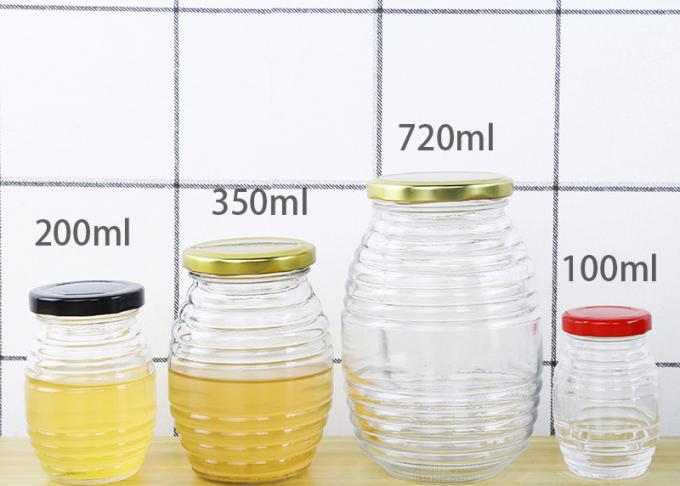 100ml 200ml 350ml Capacity 500g Glass Honey Jars Recycled