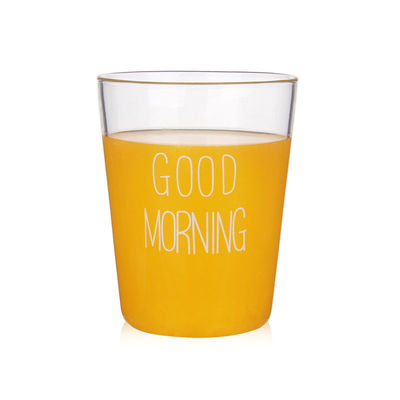 400ml Clear Personalized Glass Cup For Breakfast Water Juice Milk