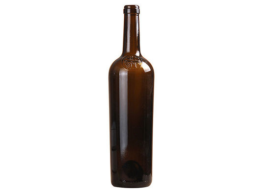 Elegant Amber Empty Glass Wine Bottles Custom Logo Round Shape