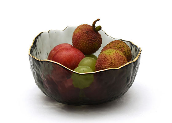 Irregular Shape Empty Glass Jars Frosted Salad Bowl Decorative Crystal Fruit Bowl