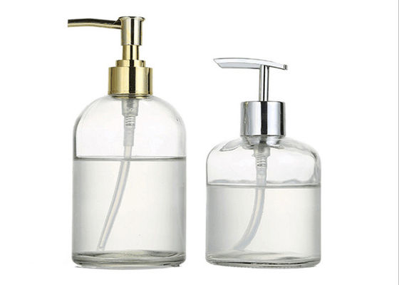 Hotel Bathing Washing Glass Shampoo Bottle With Sprayer Pump Anti Shock