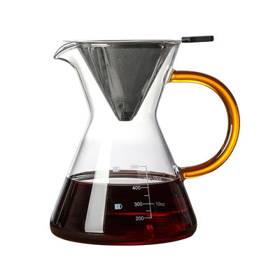 Funnel Shaped Lead Free Borosilicate 500ml Coffee Glass Pot