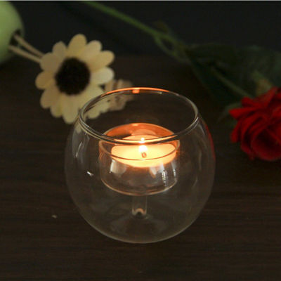 Custom Clear Round Double Decor Glass Candlestick