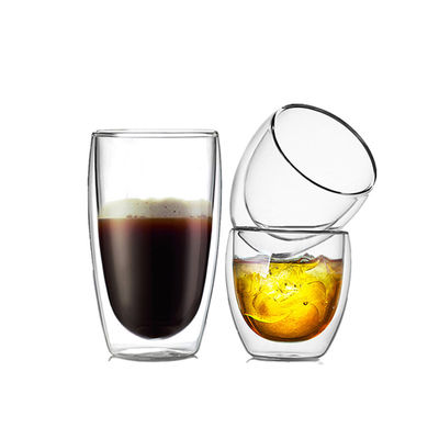 Hot sales glass cup heat-insulated double wall glass cup for tea and coffee