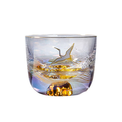 Luxury Delicate Personalized Glass Cup Gilded 110ml