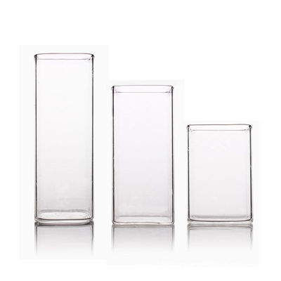 Square High Borosilicate Personalized Glass Cup 250ml 400ml for Breakfast Milk