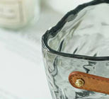 Nordic Ins Clear Purse Vase Handbag Shape Flower Glass Vase Decor with Leather Handles