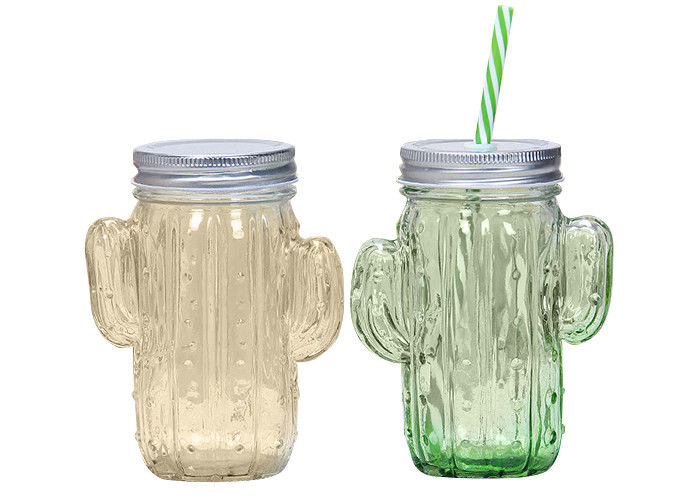 Screw Top Glass Jars For Party Decorations Cactus Shape Odm Service