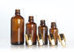 Fancy Amber Cosmetic Bottles Round Shape Customized Logo Printing