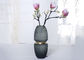 Gradient Gray Decorative Glass Vases Polished Surface Handling