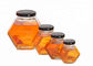 8 Oz Hexagon Honey Jars With Screw Tin Lid Customized Logo Printing