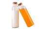 High White Glass Juice Bottles With Lids / Glass Drink Containers
