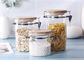 Stainless Steel Buckle Glass Storage Containers High Borosilicate Glass