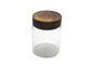 Clear Borosilicate Empty Glass Jars With Sealed Bamboo Lid Durable