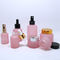 Luxury Round Cosmetic Glass Bottles Frosted Pink Glass Bottle Eco - Friendly