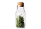 High Borosilicate Glass Milk Bottles Soft Wooden Lid Round Shape FDA Certification
