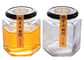 Clear Hexagon Honey Jars Hexagon Glass Jar With Black Lids 100ml 180ml