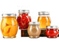 Unique Round Glass Honey Jars With Aluminum Lid Transparent Color 100ml 280ml