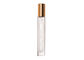 Resist Falling Wood Lid Clear Cosmetic Glass Bottles Square Empty Perfume Vials 3 Oz