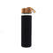 Silicone Sleeve Bamboo Lid 600ml BPA Free Glass Water Bottle