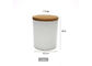 Wedding Dia 7.3cm Frosted Glass Candle Jar With Wooden Lid