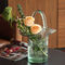 Clear Polished Baskets Hand Blown Decorative Glass Vases