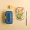 Green Straw Plastic Cover Multifunctional Glass Lunch Box