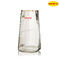 Hand Blown Square Clear Glass Vase With Gold Tracing