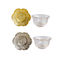 Lotus Base Hammer Pattern Transparent Glass Tea Cups Gold Silver Color