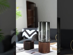 Glass Vase with Wooden Base Modern Centerpieces for Tables