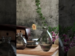 H6cm Modern Transparent Glass Vase Decor for Holding Flowers Home Office Kitchen Decoration