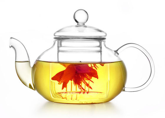 50 OZ Clear Heat Resistant Glass Teapot , Heat Proof Glass Tea Kettle