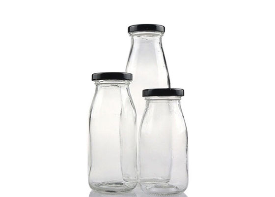 200ml 250ml 350ml Glass Juice Bottles , Unique Glass Drinking Bottles
