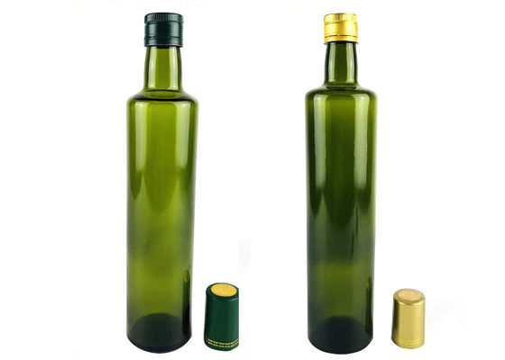 Clear Dark Green Glass Olive Oil Bottle With Aluminum Dropper Cap