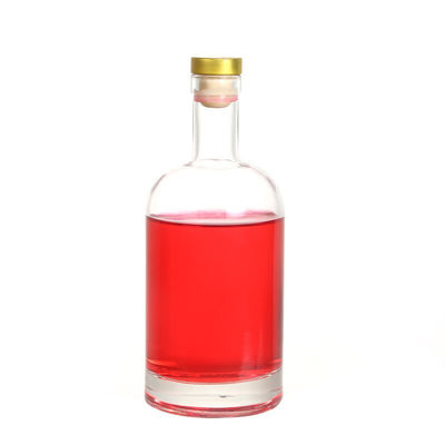 Custom Clear Vodka Empty Glass Wine Bottles With Cork Lid 750ml 500ml 375ml