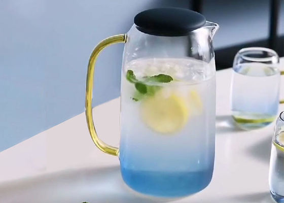 Large Capacity Cold Water Carafe Pot Blue Color With Silicone Cap Wear Resistance