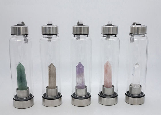 Borosilicate Glass Crystal Infused Water Bottle 500ml Capacity 6cm * 24cm
