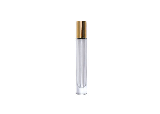 Transparent Cosmetic Glass Bottles Round 10ml Natural Bamboo Roll On Glass Perfume Bottles