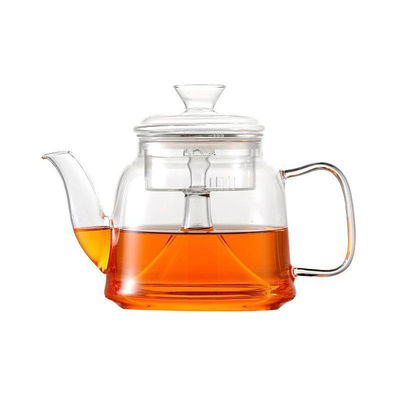 Borosilicate Flower Heat Resistant Glass Teapot With Filter