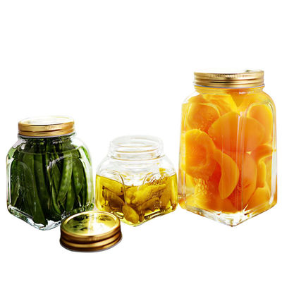 500ml 1000ml Food Grade Glass Pickle Jar Eco Friendly 17.2cm Height