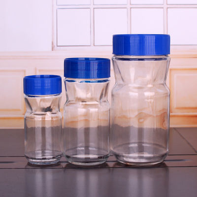 Clear 200ml 780ml Empty Glass Coffee Jars With Plastic Lid