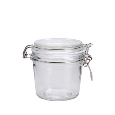 Custom 350ML Wide Mouth Glass Storage Jars With Airtight Lids