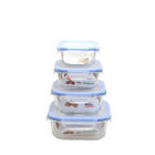 300ML Square Glass Food Storage Containers BPA Free With Airtight Lids
