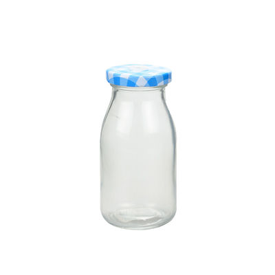 11oz BPA Free Glass Milk Bottles Reusable With Metal Twist Lids