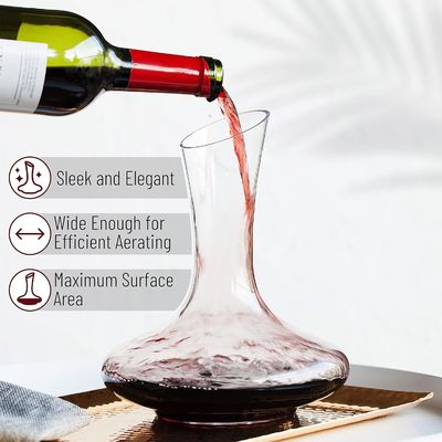 Transparent Glass Wine Decanter Drinking Hand Blown Wine Carafe