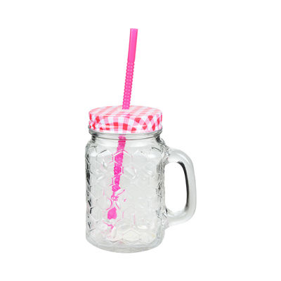 Classic 450ML Glass Mason Jar Mugs Transparent For Drinks Cocktails