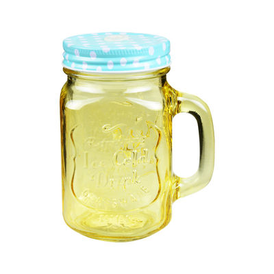 Classic 450ML Glass Mason Jar Mugs Transparent For Drinks Cocktails