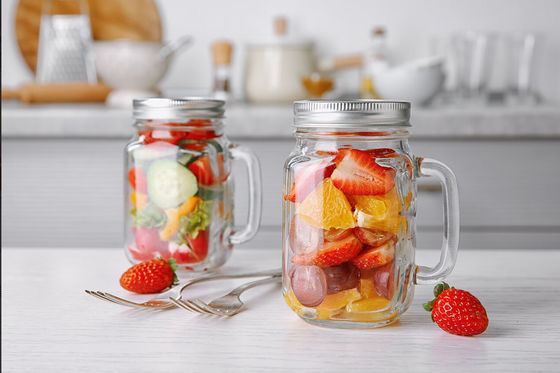 Classic 450ML Glass Mason Jar Mugs Transparent For Drinks Cocktails