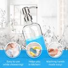 Bathroom 16OZ Refillable Glass Soap Dispenser With Pump Stainless Steel