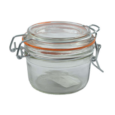 Small 125ML Empty Glass Jars With Hinged Lids Cartons Packing